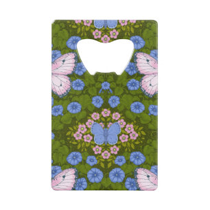 Schmetterlinge und Blume Symmetrie, blau und rosa Geldbeutel Flaschenöffner