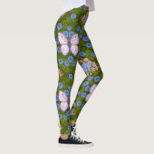Schmetterlinge und Blume Symmetrie, blau und rosa Leggings (Rechts)