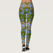 Schmetterlinge und Blume Symmetrie, blau und rosa Leggings (Rückseite)