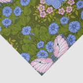 Schmetterlinge und Blume Symmetrie, blau und rosa Seidenpapier (Ausschnitt)