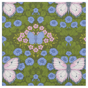 Schmetterlinge und Blume Symmetrie, blau und rosa Stoff
