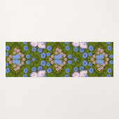 Schmetterlinge und Blume Symmetrie, blau und rosa Yogamatte (Rückseite (Horizontal))