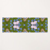 Schmetterlinge und Blume Symmetrie, blau und rosa Yogamatte (Vorderseite (Horizontal))
