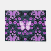 Schmetterlinge und Blume Symmetrie, Violett und Bl Fußmatte (Vorderseite)
