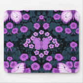Schmetterlinge und Blume Symmetrie, Violett und Bl Mousepad (Vorne)