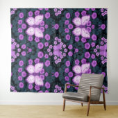 Schmetterlinge und Blume Symmetrie, Violett und Bl Wandteppich (Beispiel (Horizontal))