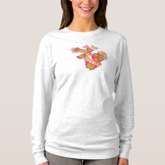 Schmetterlinge und Blume T-Shirt (Vorderseite)