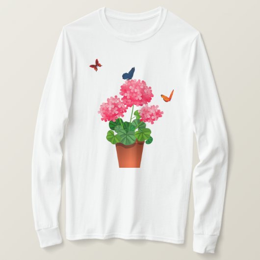 Schmetterlinge und Blume T - Shirt (Design vorne)
