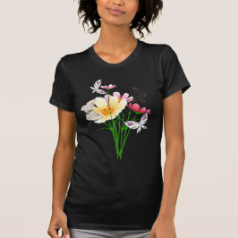 Schmetterlinge und Blume T-Shirt
