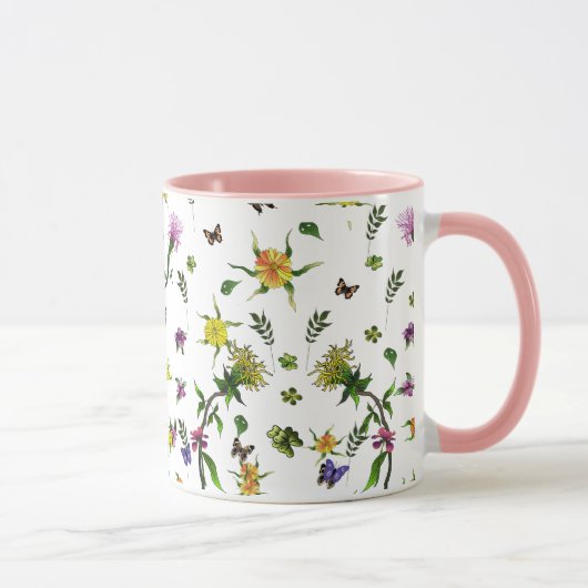 Schmetterlinge und Blume Tasse (Rechts)