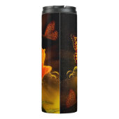 Schmetterlinge und Blume Thermosbecher (Rückseite)