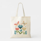 Schmetterlinge und Blume Tragetasche (Rückseite)