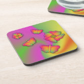 Schmetterlinge und Blume Untersetzer (Linke Seite)