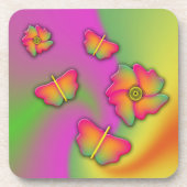 Schmetterlinge und Blume Untersetzer (Vorderseite)