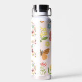 Schmetterlinge und Blume Vater Trinkflasche (Rückseite)