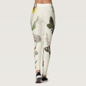 Schmetterlinge und Blume Vintage Illustration 1 Leggings (Rückseite)
