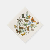 Schmetterlinge und Blume Vintage Illustration 1 Serviette (Ecke)