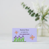 Schmetterlinge und Blume Visitenkarte (Stehend Vorderseite)