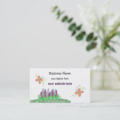 Schmetterlinge und Blume Visitenkarte (Stehend Vorderseite)