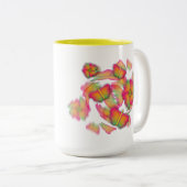 Schmetterlinge und Blume Zweifarbige Tasse (VorderseiteRechts)