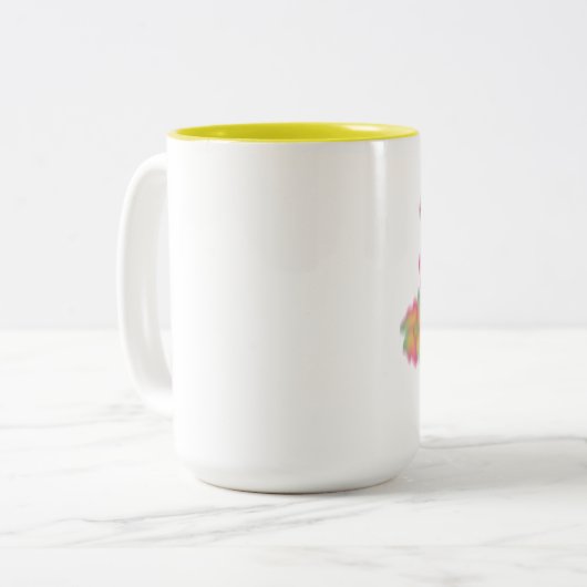 Schmetterlinge und Blume Zweifarbige Tasse (Vorderseite Links)