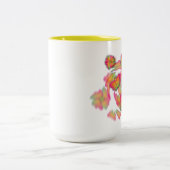 Schmetterlinge und Blume Zweifarbige Tasse (Mittel)