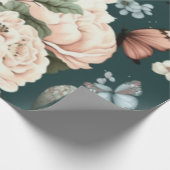 Schmetterlinge und Blumen Geschenkpapier (Ecke)