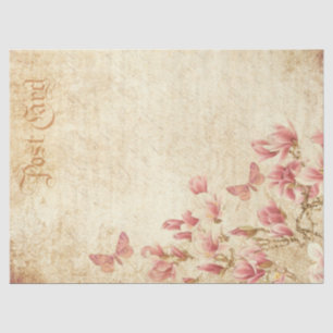 Schmetterlinge und Blumen im viktorianischen Stil Seidenpapier
