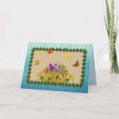 Schmetterlinge und Blumen Karte (Vorderseite)