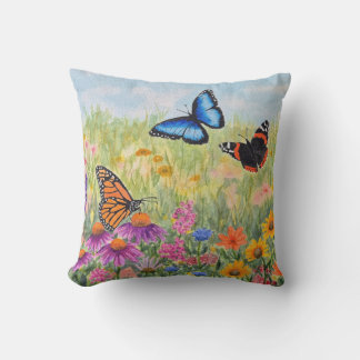 Schmetterlinge und Blumen Kissen