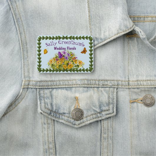 Schmetterlinge und Blumen Namensschild (Beispiel)