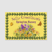 Schmetterlinge und Blumen Namensschild (Vorderseite)