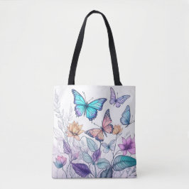 Schmetterlinge und Blumen Tasche