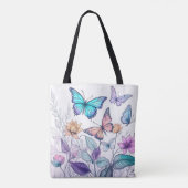 Schmetterlinge und Blumen Tasche (Rückseite)
