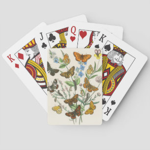 Schmetterlinge und Blumen Vintage-Illustration 1 Spielkarten