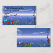 Schmetterlinge und Blumen Visitenkarte (Vorne/Hinten)
