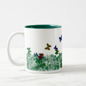 Schmetterlinge und Blumen Zweifarbige Tasse (Links)