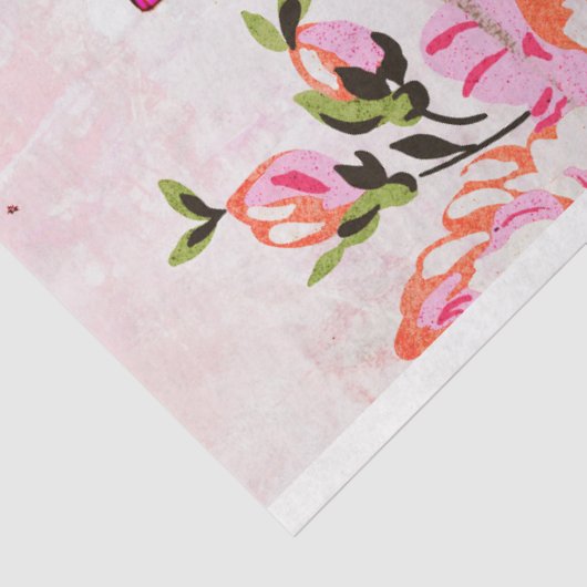 Schmetterlinge und Blumengrundierung Seidenpapier (Ausschnitt)