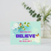 Schmetterlinge und Blüten der Blume mit magischem  Postkarte (Stehend Vorderseite)