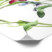 Schmetterlinge und Blüten der Blume Poster (Ecke)