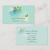 Schmetterlinge und Blüten der Blume Visitenkarte (Vorne/Hinten)