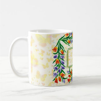 Schmetterlinge und Blüten Kaffeetasse