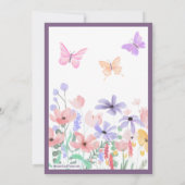 Schmetterlinge und Blütendusche vereinfacht Einladung (Rückseite)