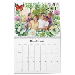 Schmetterlinge und botanische Rahmen Maßgeschneide Kalender