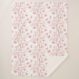 Schmetterlinge und botanischer Sherpa-Decken Sherpadecke