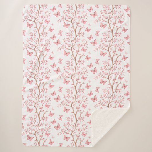 Schmetterlinge und botanischer Sherpa-Decken Sherpadecke (Vorderseite)