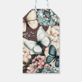 Schmetterlinge und braune Blume Geschenkanhänger