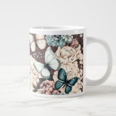 Schmetterlinge und braune Blume Jumbo-Tasse (Rechts)