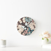 Schmetterlinge und braune Blume Runde Wanduhr (Zuhause)