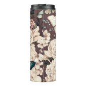 Schmetterlinge und braune Blume Thermosbecher (Rückseite)